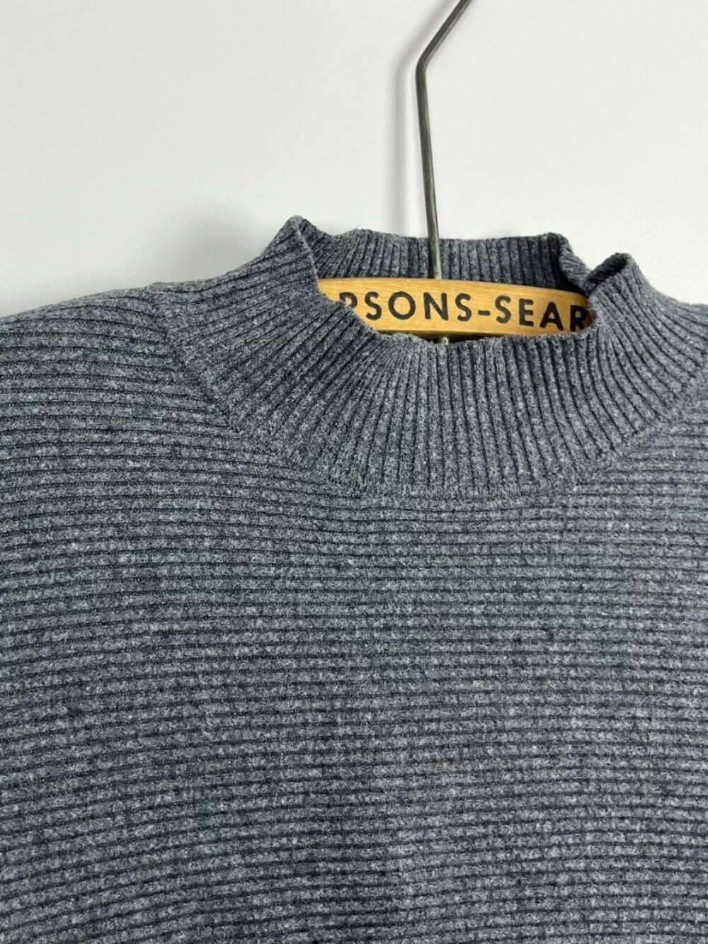 Zara Knit Womens Grey Ribbed Mockneck Cropped Sweater Small - Picture 2 of 4